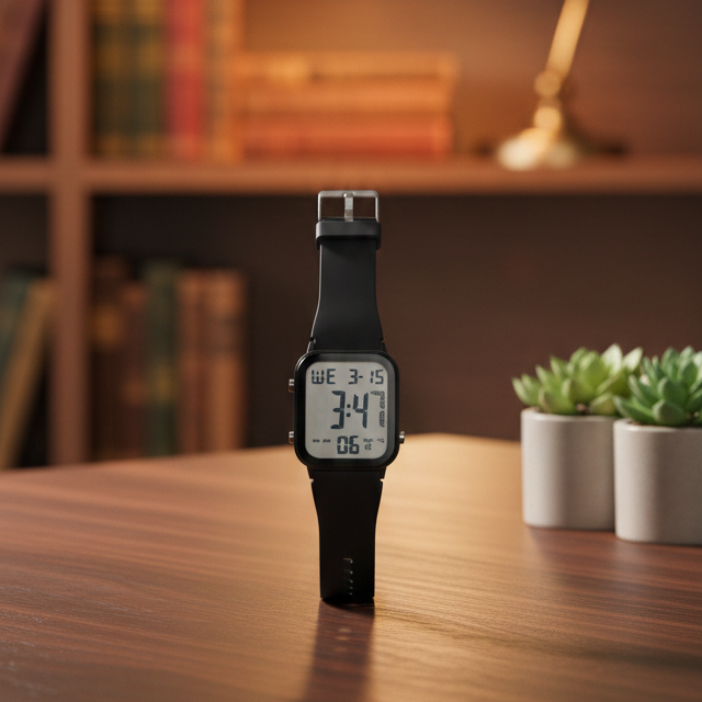 Digital Sports Watch with Stopwatch, Waterproof Design, LED Display, Alarm & Durable Outdoor Performance for Men & Women